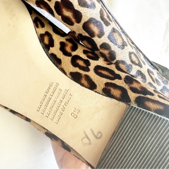 Garnet Hill Women’s Leopard Petra Signature Ballet Flat Leather Handmade Italy - Picture 7 of 11